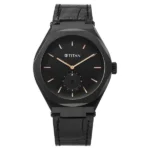 Titan Contour Analog with Small Second and Black Dial Black Leather Strap Watch for Men - Image 2
