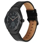 Titan Contour Analog with Small Second and Black Dial Black Leather Strap Watch for Men - Image 3