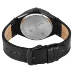Titan Contour Analog with Small Second and Black Dial Black Leather Strap Watch for Men - Image 4