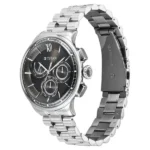 Titan Classique Half Cut Chronograph Analog with Black Dial Silver Stainless Strap Watch for Men - Image 2