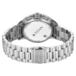 Titan Classique Half Cut Chronograph Analog with Black Dial Silver Stainless Strap Watch for Men - Image 4
