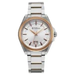 Titan Classique Big Date Analog with Silver Dial Dual Tone Stainless Steel Strap Watch for Men