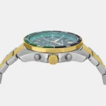 Men Quartz Green Dial Chronograph Stainless Steel Watch AX1966 - Image 2