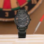 Vyb Horizon By Fastrack Quartz Analog Black Dial Grey Stainless Steel Strap Watch For Guys