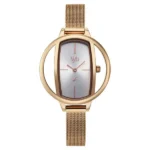 Vyb Charmer By Fastrack Quartz Analog Silver Dial Rose Gold Stainless Steel Strap Watch For Girls