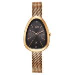 Vyb Prodigy By Fastrack Quartz Analog Grey Dial Rose Gold Stainless Steel Strap Watch For Girls