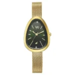 Vyb Prodigy By Fastrack Quartz Analog Green Dial Golden Stainless Steel Strap Watch For Girls - Image 2