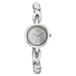 Vyb Siren By Fastrack Quartz Analog White Mother of Pearl Dial Silver Stainless Steel Strap Watch For Girls - Image 2