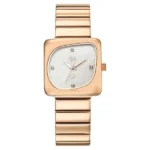 Vyb Diva By Fastrack Quartz Analog Mother of Pearl Dial Rose Gold Stainless Steel Strap Watch For Girls - Image 2