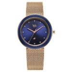 Vyb Lumina By Fastrack Quartz Analog Blue Dial Rose Gold Stainless Steel Strap Watch For Girls - Image 2