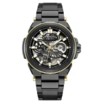 Kenneth Cole Automatic With Self Winding Automatic With Self Winding Black Dial Stainless Steel Strap Watch For Men