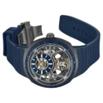 Kenneth Cole Limited Edition Automatic Self Winding and Crystal Titanium Bezel Blue Dial Blue Silicone Strap Watch With The Winder Box For Men - Image 2