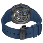 Kenneth Cole Limited Edition Automatic Self Winding and Crystal Titanium Bezel Blue Dial Blue Silicone Strap Watch With The Winder Box For Men - Image 4