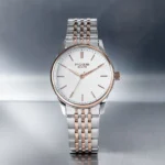 Sonata Poze Quartz Analog White Dial Two Toned Colour Stainless Steel Strap Watch For Men