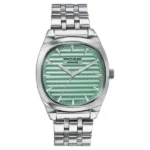 Poze By Sonata Quartz Analog Green Dial Silver Metal Strap Watch For Men
