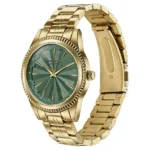 Poze By Sonata Quartz Analog Green Dial Gold Metal Strap Watch For Men - Image 5