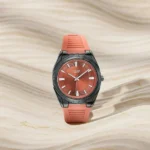 Poze By Sonata Quartz Analog Orange Dial Orange Silicone Strap Watch For Men