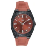 Poze By Sonata Quartz Analog Orange Dial Orange Silicone Strap Watch For Men - Image 2