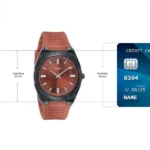 Poze By Sonata Quartz Analog Orange Dial Orange Silicone Strap Watch For Men - Image 4