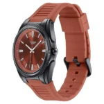 Poze By Sonata Quartz Analog Orange Dial Orange Silicone Strap Watch For Men - Image 5