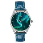 Poze By Sonata Quartz Analog Blue Dial Blue Leather Strap Watch For Men