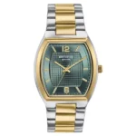 Poze By Sonata Quartz Analog Green Dial Two Toned Metal Strap Watch For Men