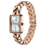 Poze By Sonata Quartz Analog Silver Dial Rose Gold Metal Strap Watch For Women - Image 2