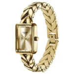 Poze By Sonata Quartz Analog Golden Dial Gold Metal Strap Watch For Women - Image 2