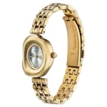Poze By Sonata Quartz Analog Silver Dial Gold Metal Strap Watch For Women - Image 2