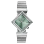 Poze By Sonata Quartz Analog Green Dial Silver Metal Strap Watch For Women