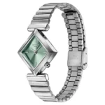 Poze By Sonata Quartz Analog Green Dial Silver Metal Strap Watch For Women - Image 2