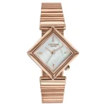 Poze By Sonata Quartz Analog Mother of Pearl Dial Rose Gold Metal Strap Watch For Women