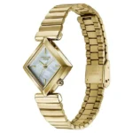 Poze By Sonata Quartz Analog Mother of Pearl Dial Gold Metal Strap Watch For Women - Image 2