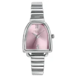 Poze By Sonata Quartz Analog Pink Dial Silver Metal Strap Watch For Women