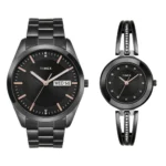 Timex Pairs Black Round Analog Dial Watch