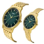 TIMEX Round Green Dial Analog Pair's Watch
