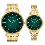 TIMEX Round Green Dial Analog Pair's Watch - Image 4