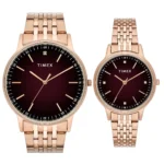 TIMEX Round Brown Dial Analog Pair's Watch - Image 4