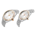 TIMEX Trendline Silver Round Dial Analog Pair's Watch - Image 3