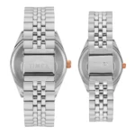 TIMEX Trendline Silver Round Dial Analog Pair's Watch - Image 4