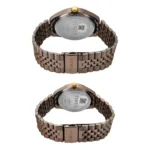 TIMEX Trendline Brown Round Dial Analog Pair's Watch - Image 2