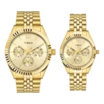 TIMEX Trendline Champagne Round Dial Analog Pair's Watch