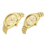 TIMEX Trendline Champagne Round Dial Analog Pair's Watch - Image 3