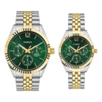 TIMEX Trendline Green Round Dial Analog Pair's Watch