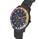 Timex E-Class Premium-Sport Collection Multifunction Women Analog Black Dial Coloured Quartz Watch, Round Dial with 36 mm Case Width