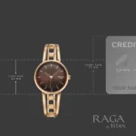 Titan Raga Afterglow Quartz Analog Brown Dial Rose Gold Metal Strap Watch For Women - Image 6