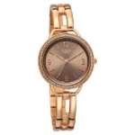 Titan Raga DEC Blaze Quartz Analog Brown Dial Rose Gold Metal Strap Watch For Women - Image 2