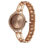 Titan Raga DEC Blaze Quartz Analog Brown Dial Rose Gold Metal Strap Watch For Women - Image 3