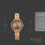 Titan Raga DEC Blaze Quartz Analog Brown Dial Rose Gold Metal Strap Watch For Women - Image 4