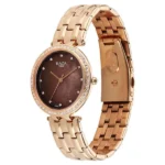 Titan Raga DEC Blaze Quartz Analog Brown Mother Of Pearl Dial Rose Gold Metal Strap Watch For Women - Image 3
